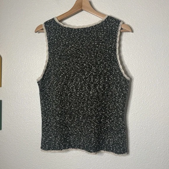 Vintage Y2K INC Pull Over Knit V Cut Sweater Tank Top Chunky Size L/XL Black - Picture 5 of 5